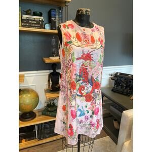 Pink Dress, Floral and Ocean, Wencui Language, Size XL, Seahorse, ~ 220713-MEL 8